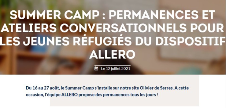 Lire la suite à propos de l’article ALLERO SUMMER CAMP : Permanences et ateliers conversationnels pour les jeunes réfugiés