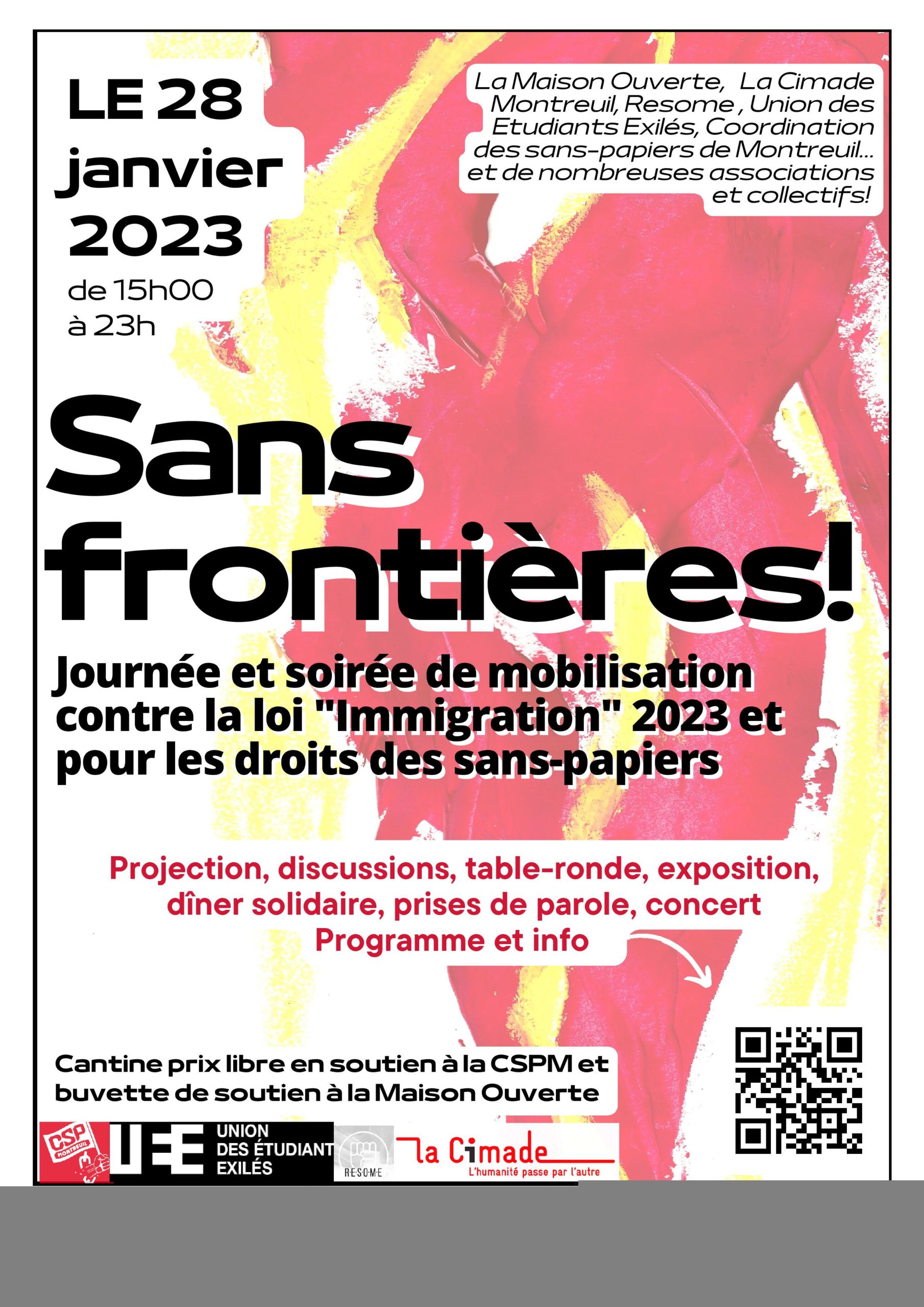 Lire la suite à propos de l’article Sans frontières ! Journée et soirée de mobilisation – 28 janvier 2023