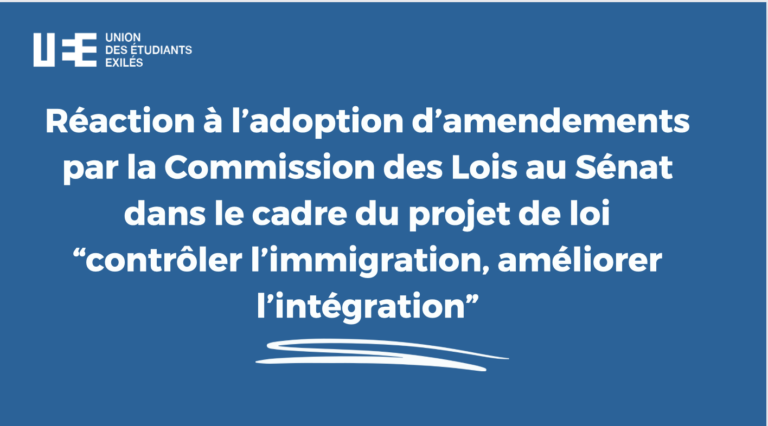 Lire la suite à propos de l’article Réaction à l’adoption d’amendements par la Commission des Lois au Sénat dans le cadre du projet de loi “contrôler l’immigration, améliorer l’intégration” 