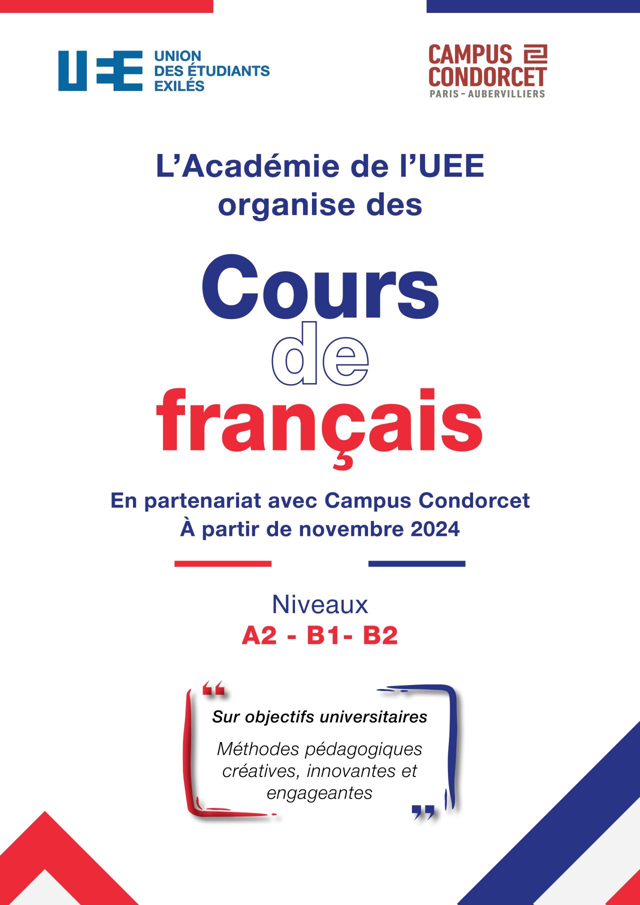 Lire la suite à propos de l’article Cours de français intensifs pour les étudiant.e.s exilé.e.s à Paris